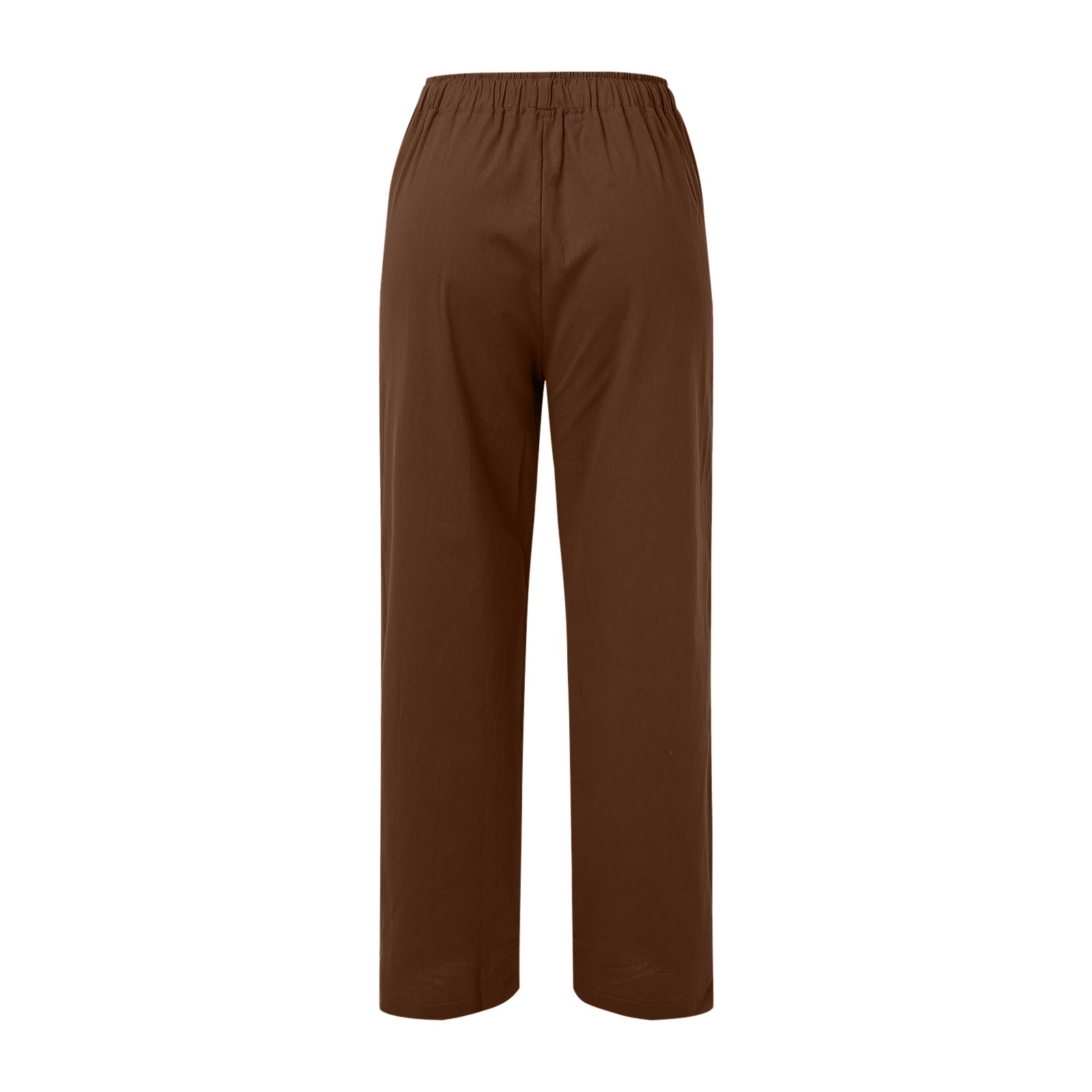 thumbnail image 5 of Pantalones anchos de cintura alta para mujer: pantalones elásticos con cordón, cómodos pantalones largos rectos con bolsillos, poliéster, para todas las ocasiones, 5 of 5